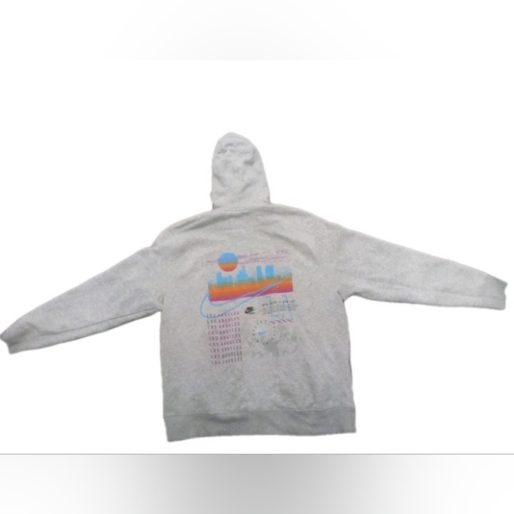 Nike Club Fleece Swoosh Pullover Hoodie Gray City Of Los Angeles Men's Size XL